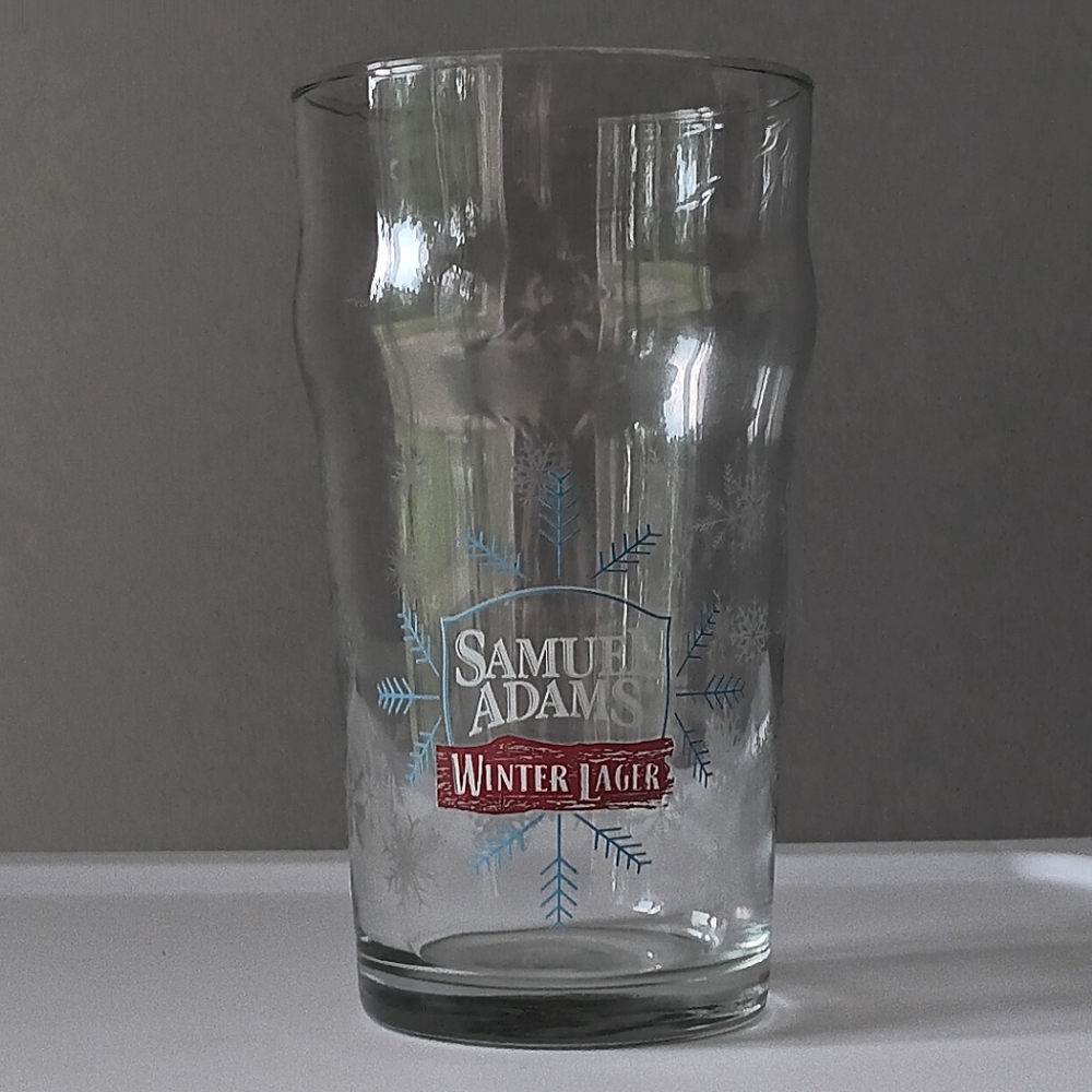 Samuel Adams Winter Lager Glass Drinking Tumbler Snowflake Clear 12 Ounces
